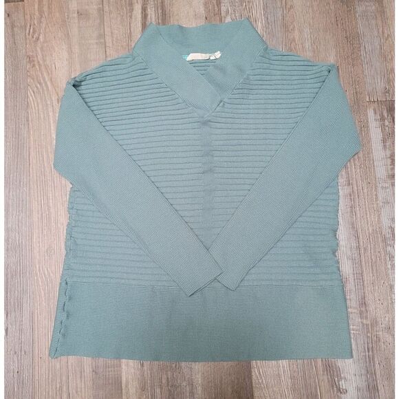Soft Surroundings Size Small Boheme Sweater V Neck Long Sleeve Ribbed Texture - Picture 1 of 8
